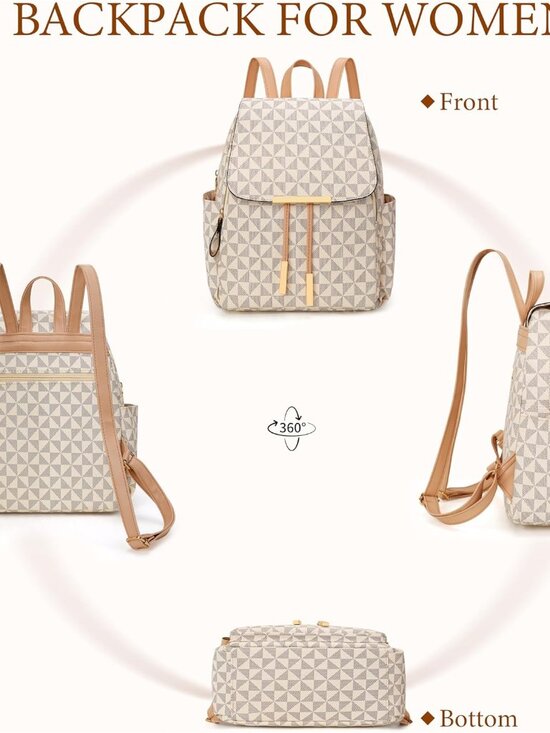 Chic Vegan Leather Backpack Purse for Women